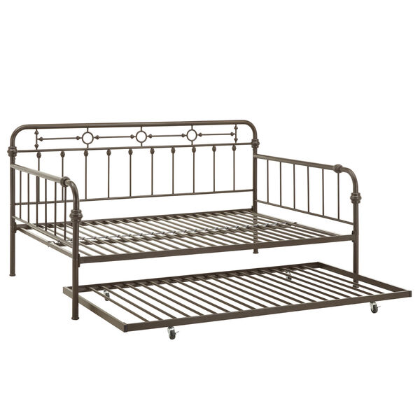 Elliot Antique Dark Bronze Metal Full Daybed with Trundle Bed, image 4